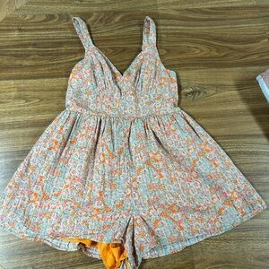 American Eagle Outfitters Orange and Multicolor romper
